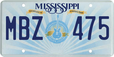 MS license plate MBZ475
