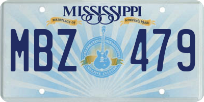 MS license plate MBZ479