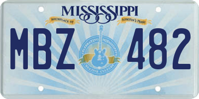 MS license plate MBZ482