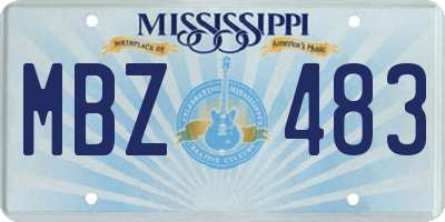 MS license plate MBZ483