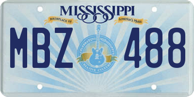 MS license plate MBZ488