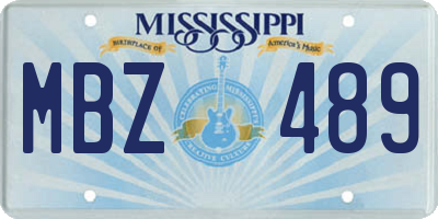 MS license plate MBZ489
