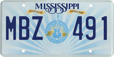 MS license plate MBZ491