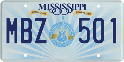 MS license plate MBZ501