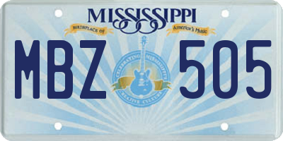MS license plate MBZ505