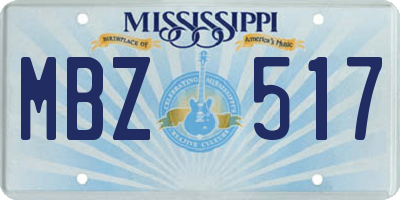 MS license plate MBZ517