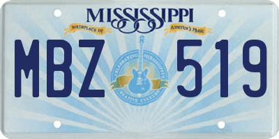 MS license plate MBZ519