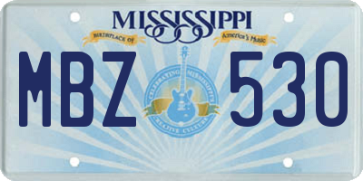 MS license plate MBZ530