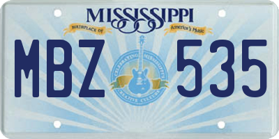 MS license plate MBZ535