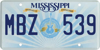 MS license plate MBZ539