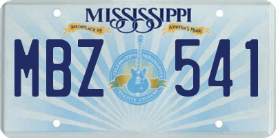 MS license plate MBZ541