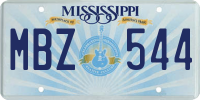 MS license plate MBZ544