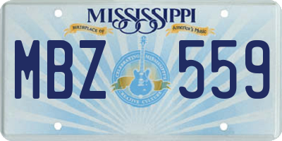 MS license plate MBZ559