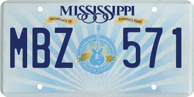 MS license plate MBZ571
