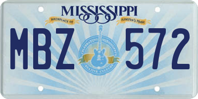 MS license plate MBZ572