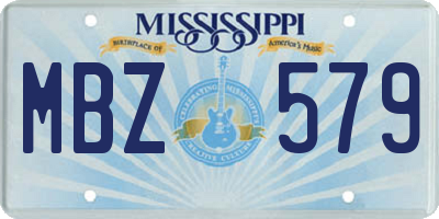 MS license plate MBZ579