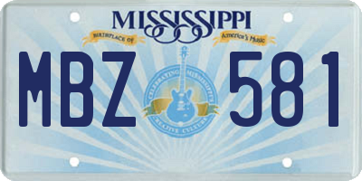 MS license plate MBZ581