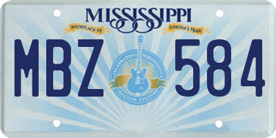 MS license plate MBZ584