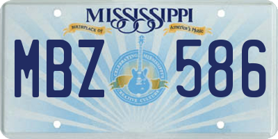 MS license plate MBZ586