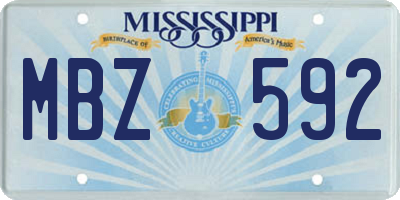MS license plate MBZ592
