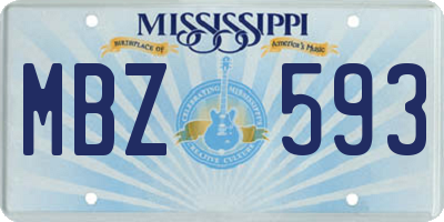 MS license plate MBZ593