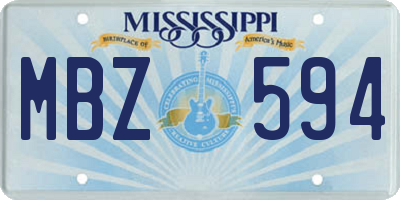 MS license plate MBZ594