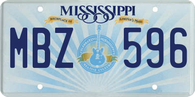 MS license plate MBZ596