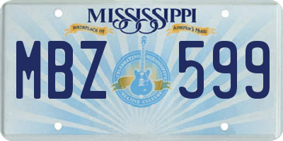 MS license plate MBZ599