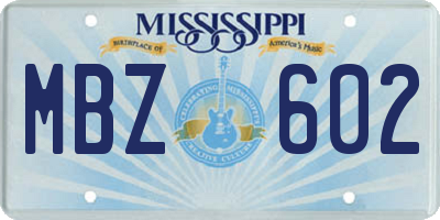MS license plate MBZ602