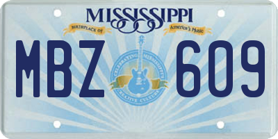 MS license plate MBZ609