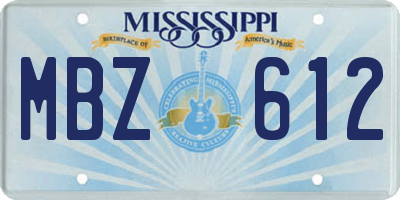 MS license plate MBZ612