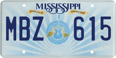 MS license plate MBZ615