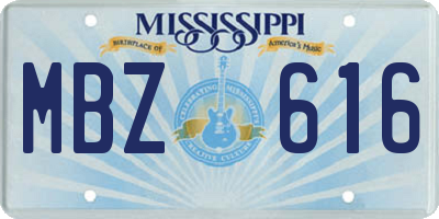 MS license plate MBZ616