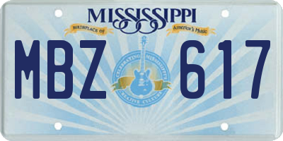 MS license plate MBZ617