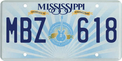 MS license plate MBZ618