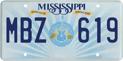MS license plate MBZ619