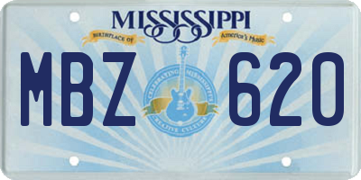 MS license plate MBZ620