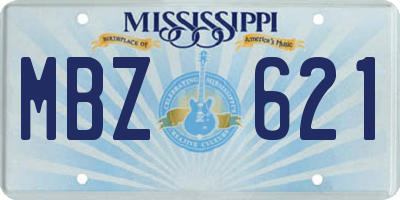 MS license plate MBZ621