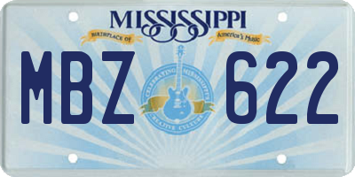 MS license plate MBZ622