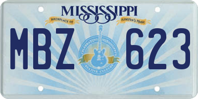 MS license plate MBZ623