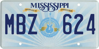 MS license plate MBZ624