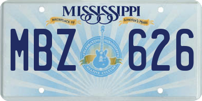 MS license plate MBZ626