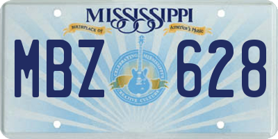 MS license plate MBZ628
