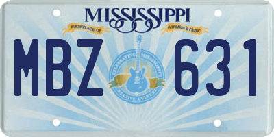 MS license plate MBZ631