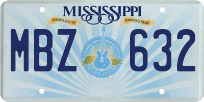 MS license plate MBZ632