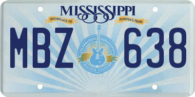 MS license plate MBZ638