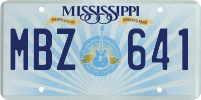 MS license plate MBZ641