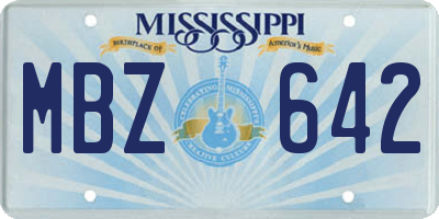 MS license plate MBZ642
