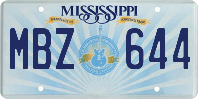 MS license plate MBZ644