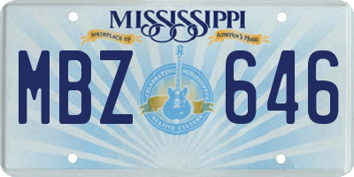 MS license plate MBZ646
